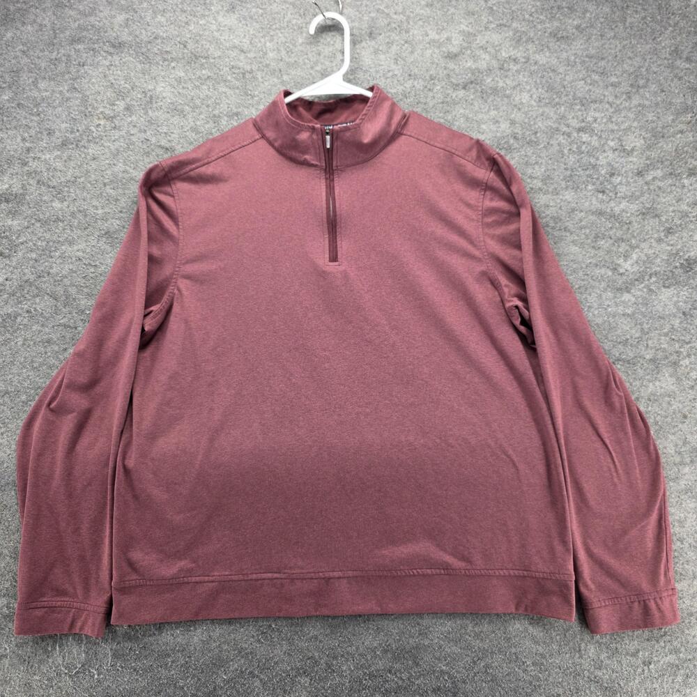 Southern Tide Pullover Mens L Red Long Sleeve Mock Neck 1/4 Zip Tide To Trail